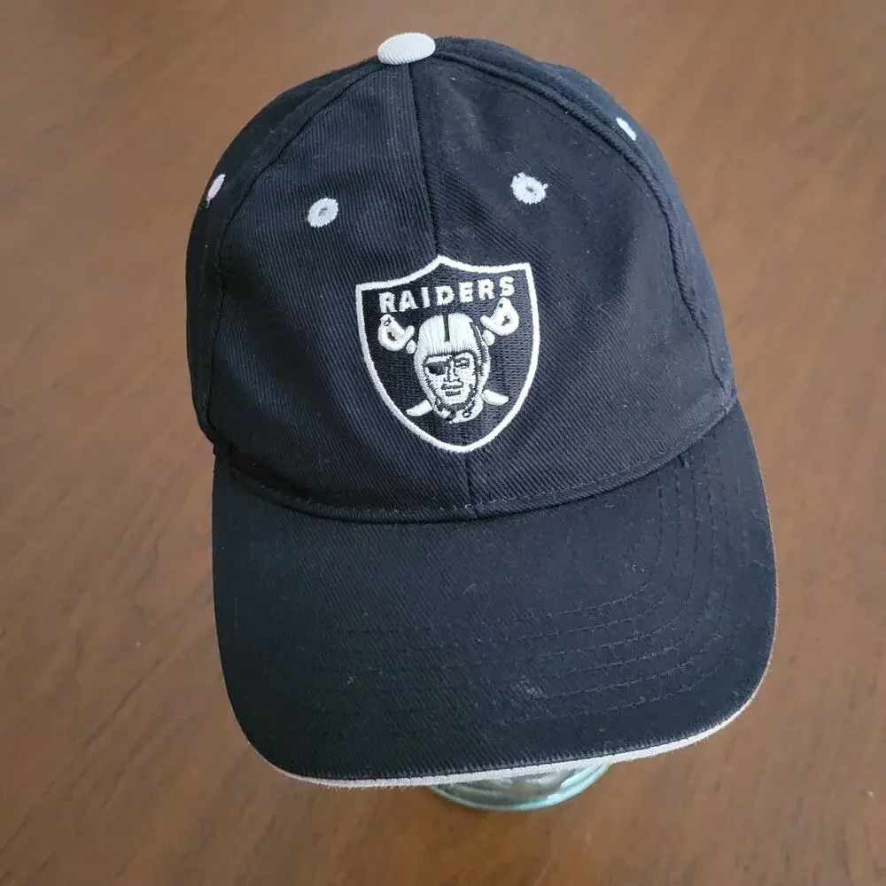 Oakland Raiders Hat Black Youth Kids with Logo Strapback Cap NFL One size